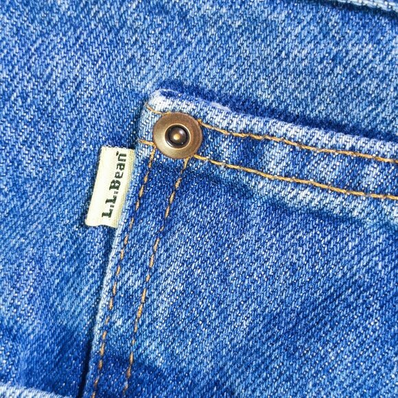 L.L.Bean Double L® Jeans, Relaxed Fit, Flannel-Lined men's size 36X29 denim blue - Picture 8 of 12